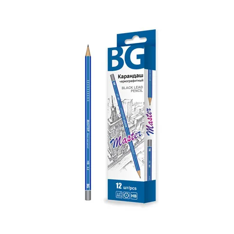 Карандаш чернографитный BG "Master", НВ, шестигран. корпус