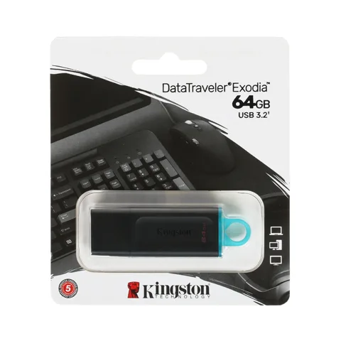 USB Флешка 64GB Kingston DataTraveler Exodia, USB 3.2, Black-Blue